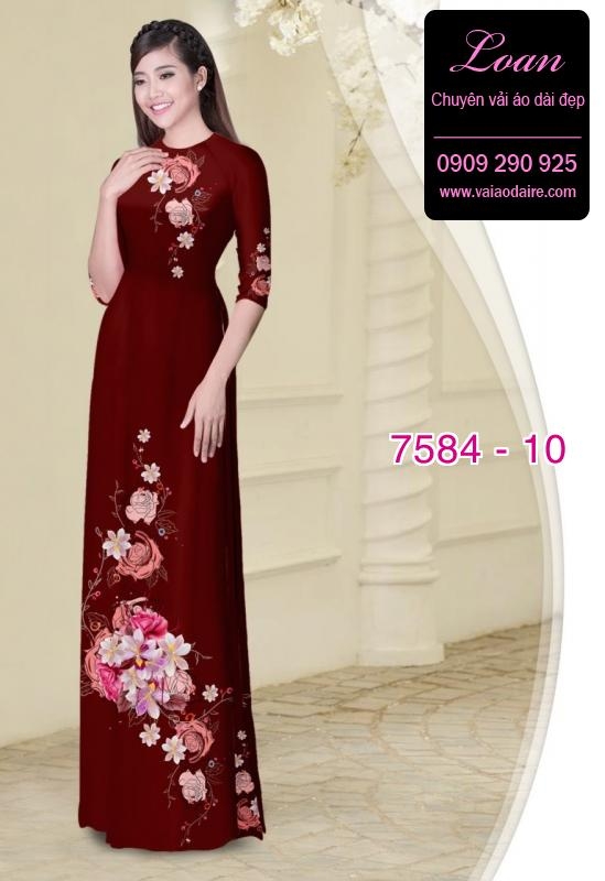 Vải áo dài hoa 3D