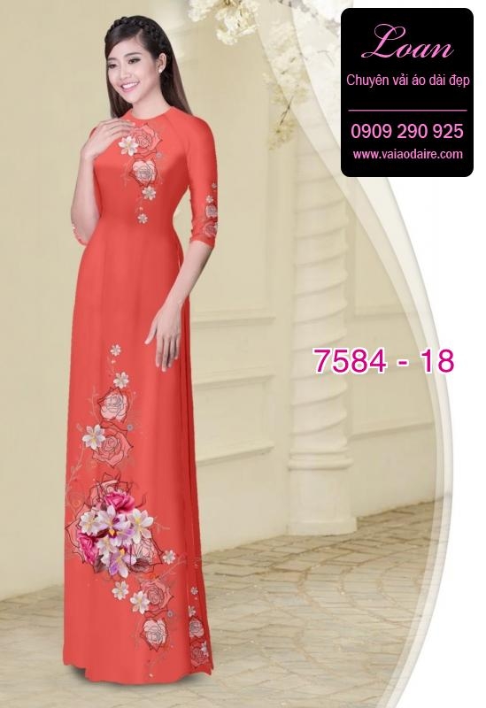 Vải áo dài hoa 3D