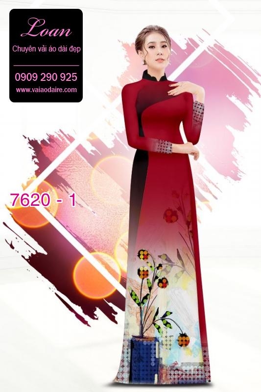 Vải áo dài hoa 3D