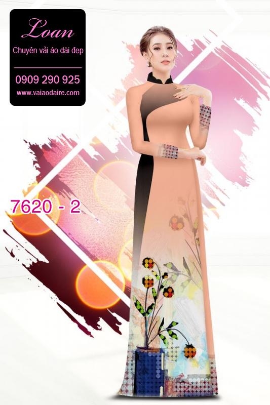 Vải áo dài hoa 3D
