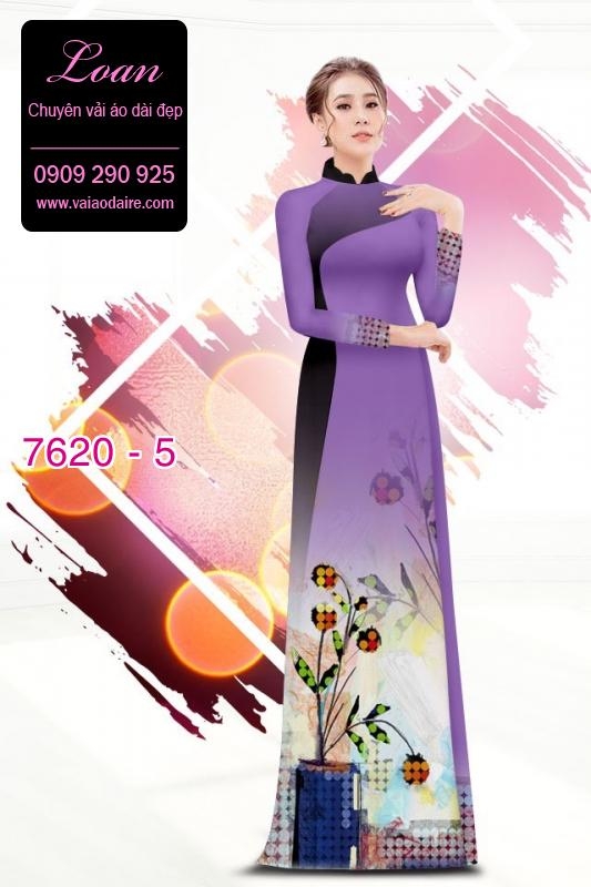 Vải áo dài hoa 3D