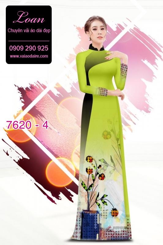 Vải áo dài hoa 3D