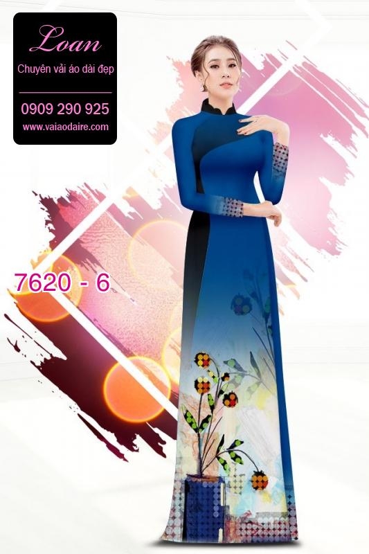 Vải áo dài hoa 3D