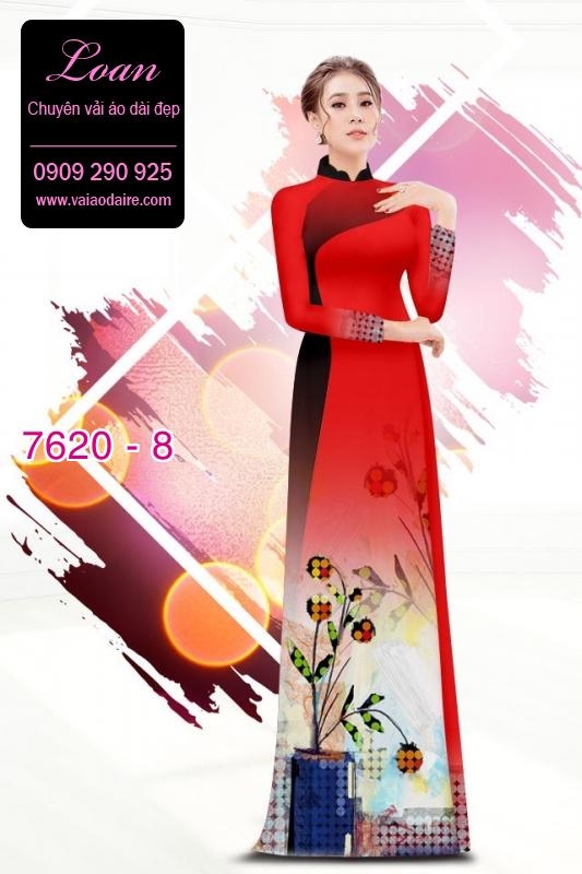 Vải áo dài hoa 3D