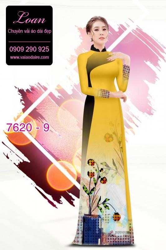 Vải áo dài hoa 3D