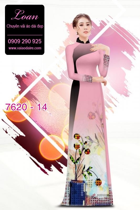 Vải áo dài hoa 3D