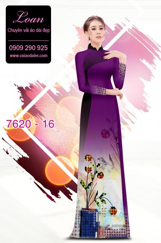 Vải áo dài hoa 3D
