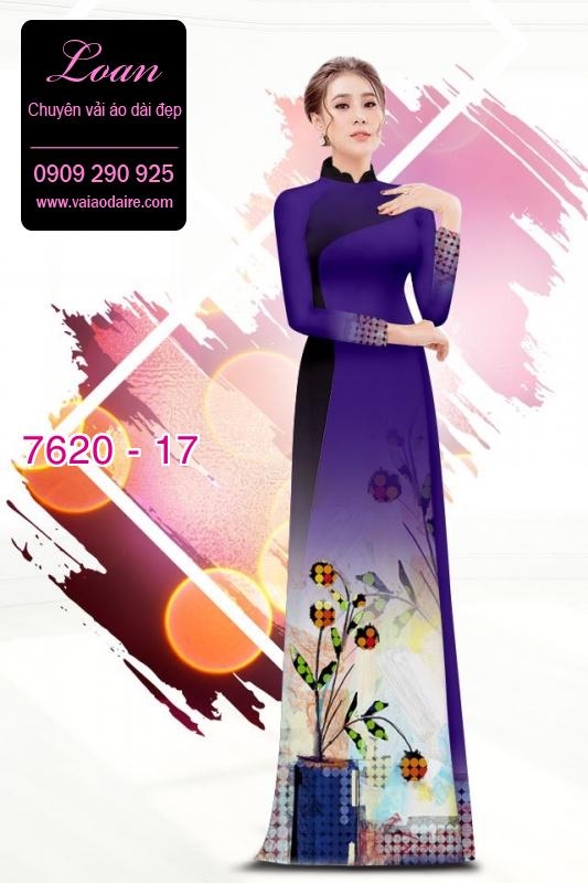 Vải áo dài hoa 3D