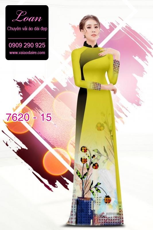 Vải áo dài hoa 3D