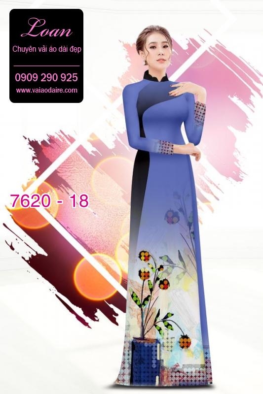 Vải áo dài hoa 3D