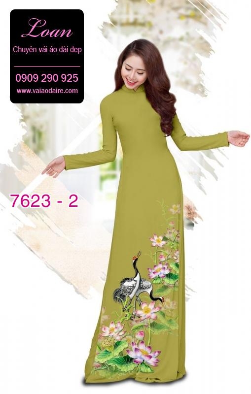 Vải áo dài hoa và chim