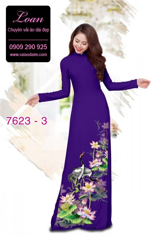 Vải áo dài hoa và chim