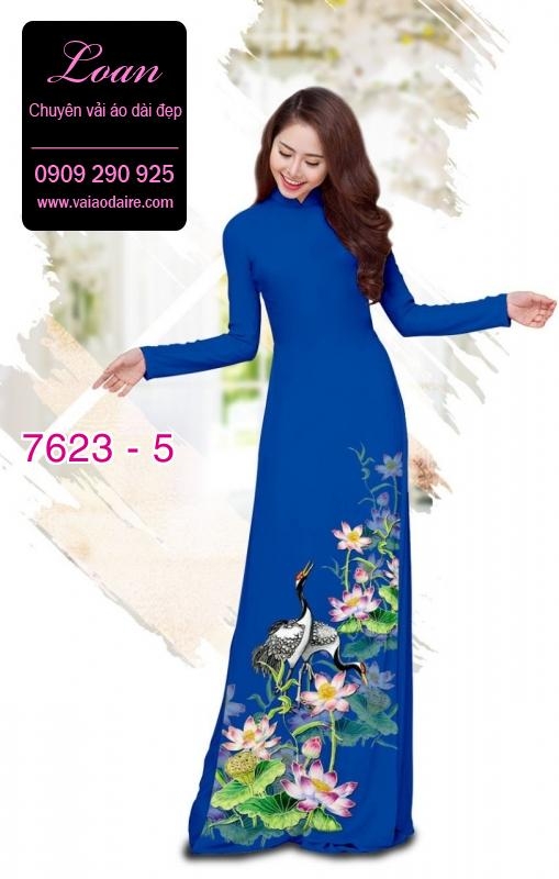 Vải áo dài hoa và chim