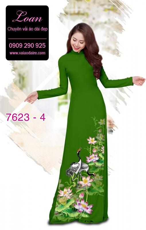 Vải áo dài hoa và chim