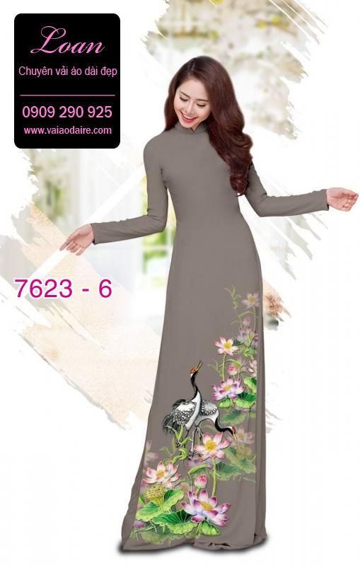 Vải áo dài hoa và chim