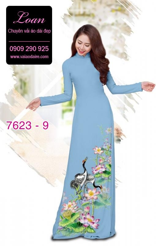 Vải áo dài hoa và chim