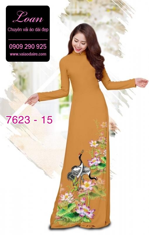 Vải áo dài hoa và chim