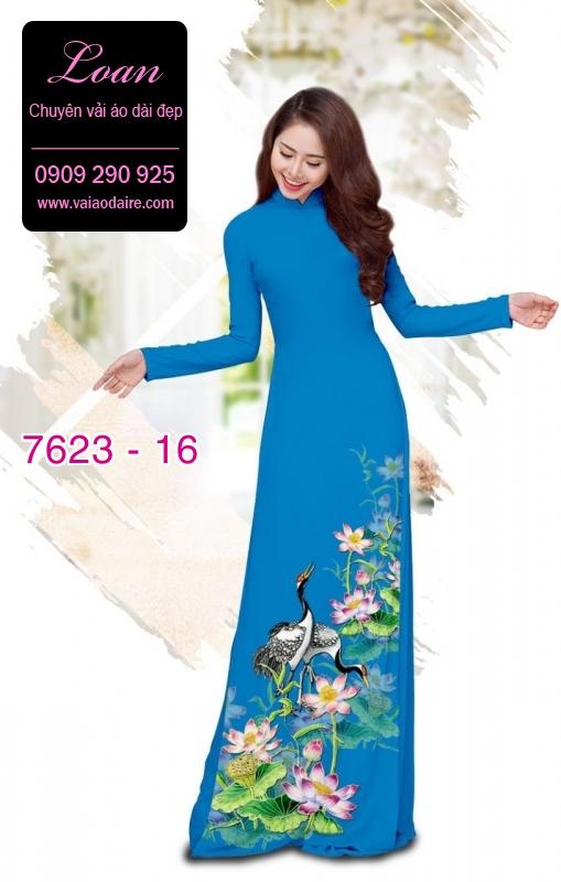 Vải áo dài hoa và chim