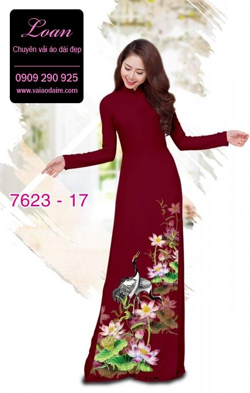 Vải áo dài hoa và chim