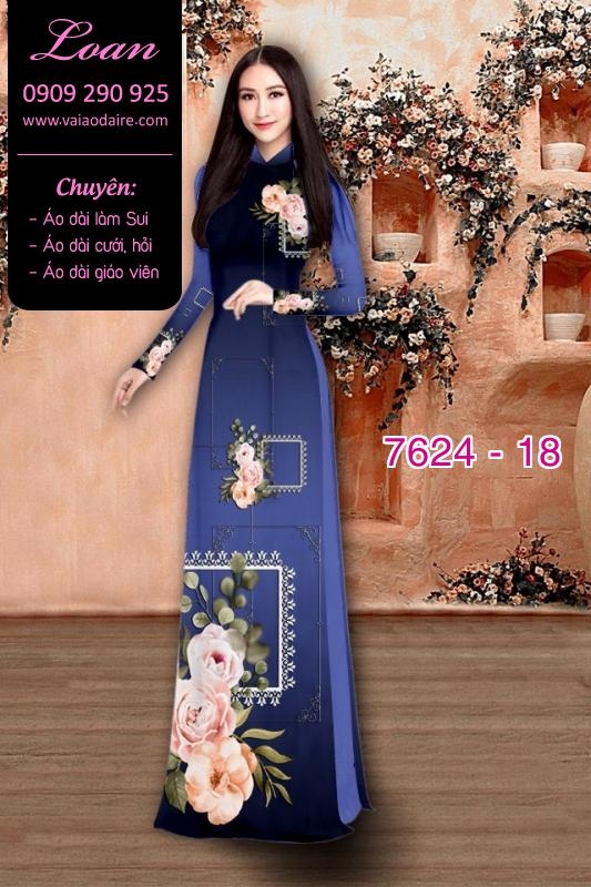 Vải áo dài hoa 3D Vải áo dài hoa 3D