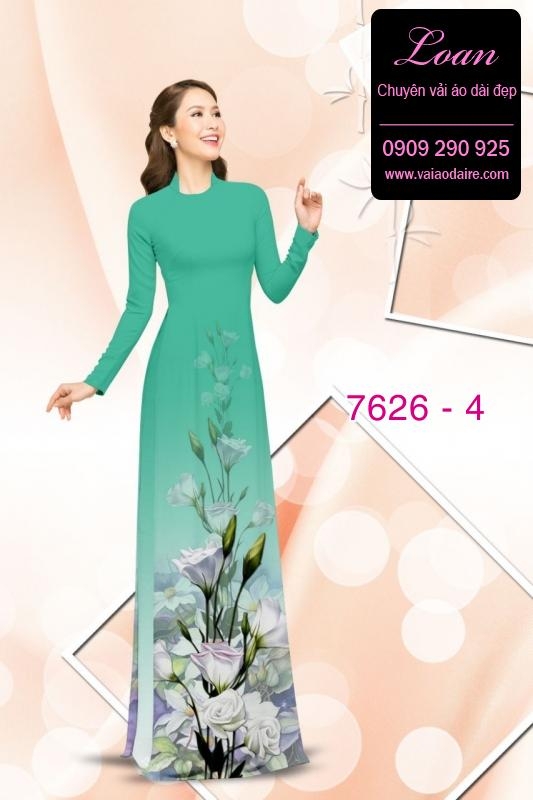 Vải áo dài hoa 3D