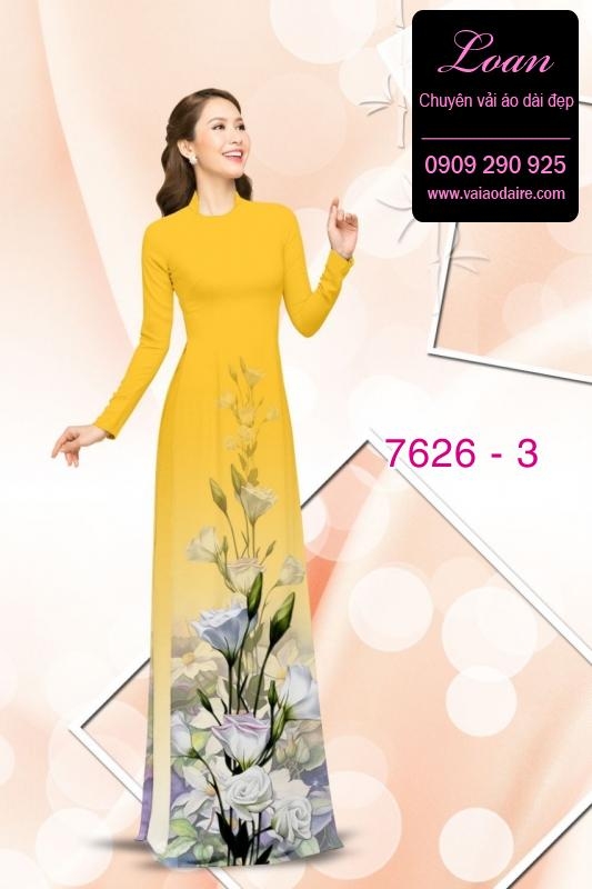 Vải áo dài hoa 3D