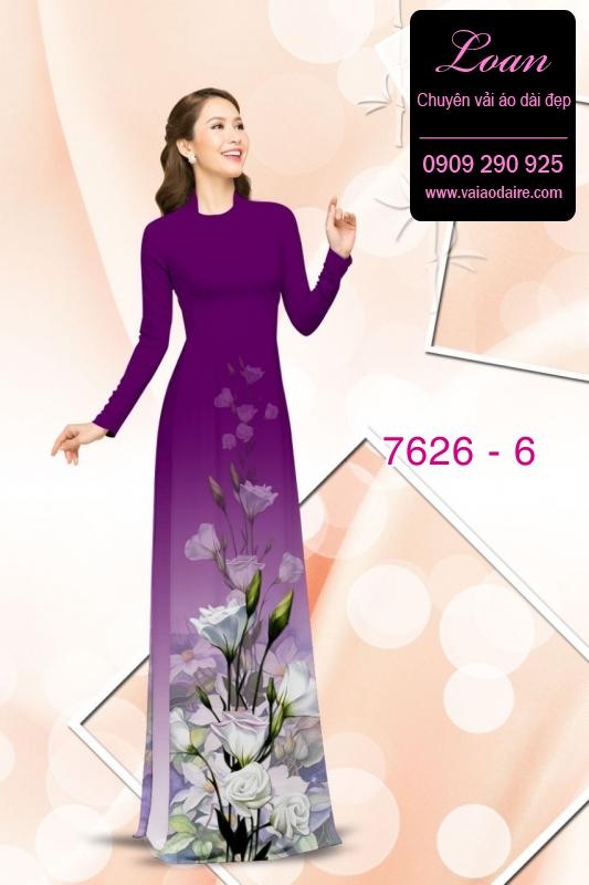 Vải áo dài hoa 3D