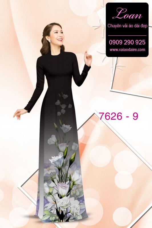 Vải áo dài hoa 3D