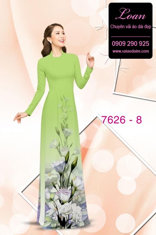 Vải áo dài hoa 3D