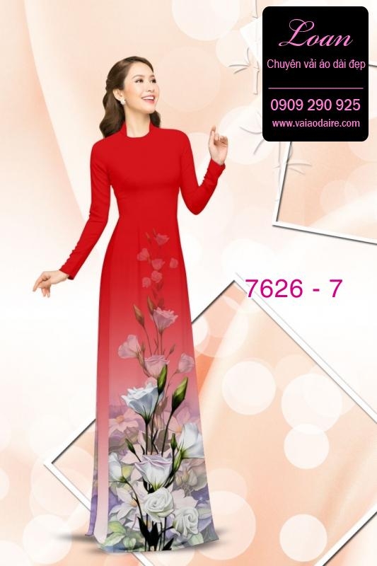 Vải áo dài hoa 3D