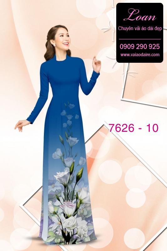 Vải áo dài hoa 3D