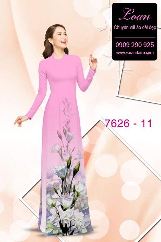Vải áo dài hoa 3D