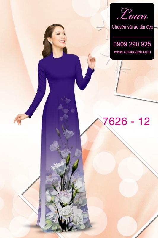 Vải áo dài hoa 3D