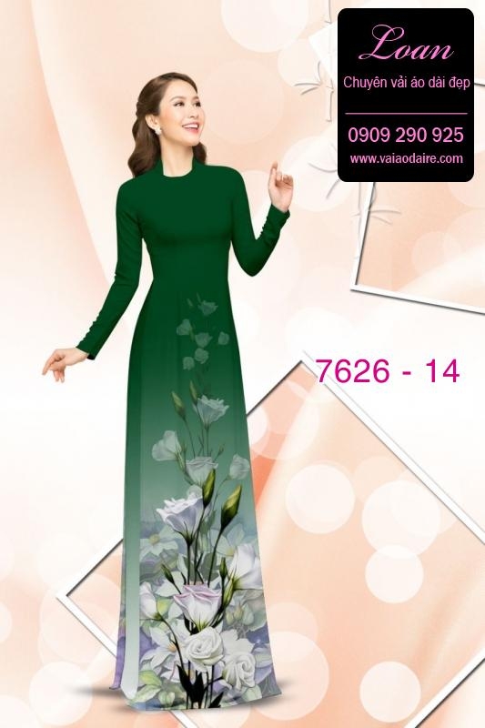 Vải áo dài hoa 3D