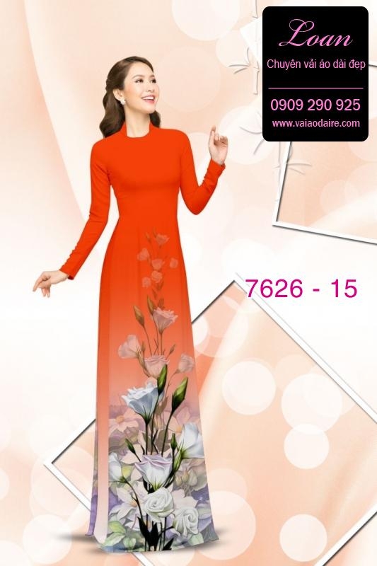 Vải áo dài hoa 3D