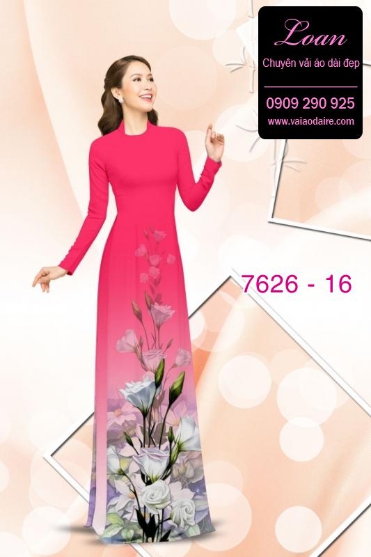 Vải áo dài hoa 3D