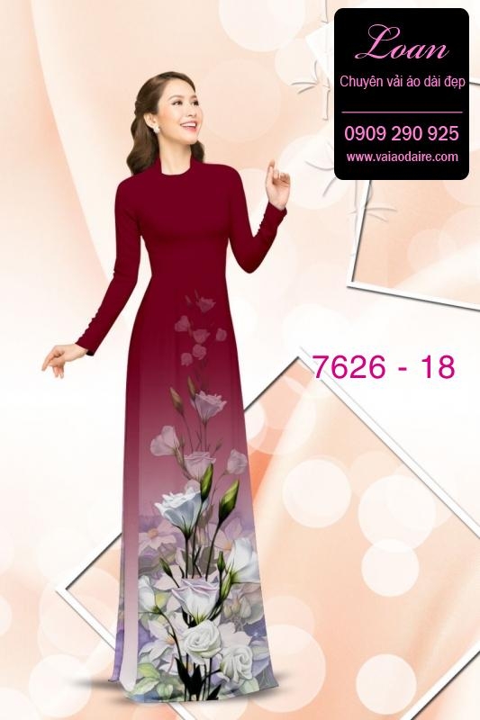 Vải áo dài hoa 3D
