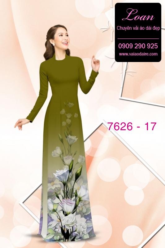Vải áo dài hoa 3D