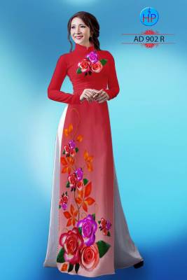Vải áo dài hoa Hồng-DT 763