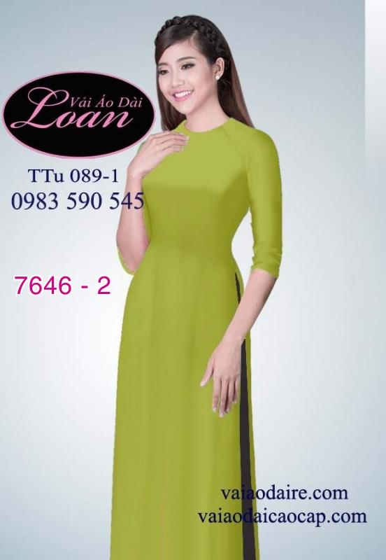 Vải áo dài trơn màu xanh bơ