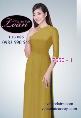 Vải áo dài trơn màu vàng bò-LT 7650