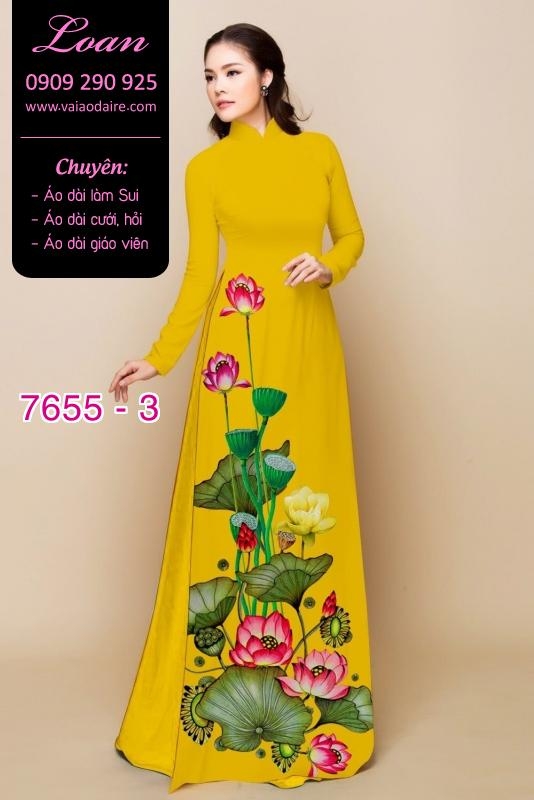 Vải áo dài hoa Sen