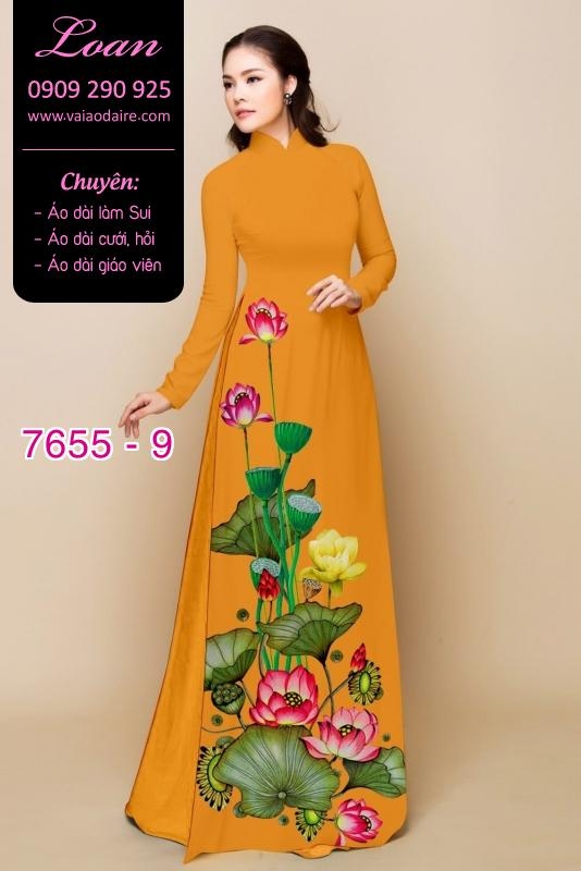 Vải áo dài hoa Sen