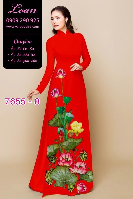Vải áo dài hoa Sen