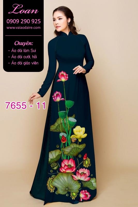 Vải áo dài hoa Sen