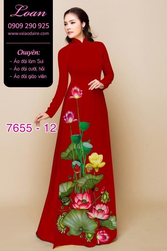 Vải áo dài hoa Sen