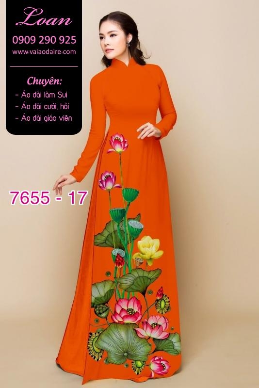 Vải áo dài hoa Sen