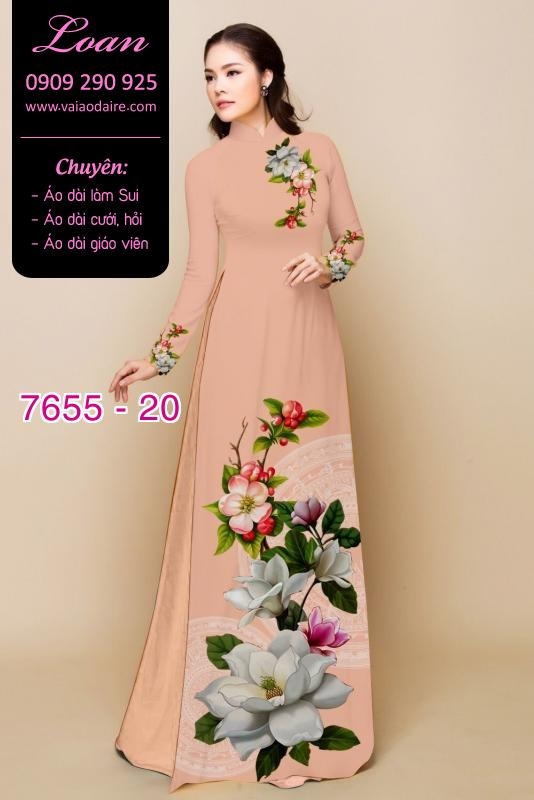 Vải áo dài hoa Sen