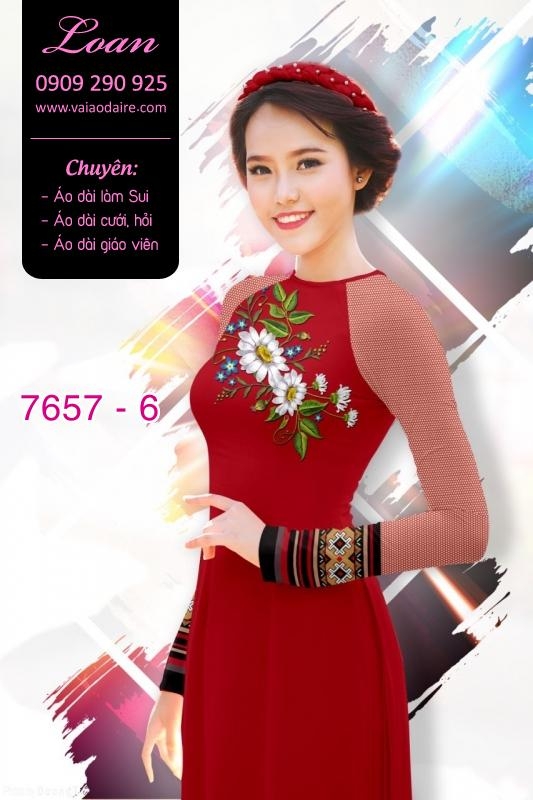 Vải áo dài hoa 3D