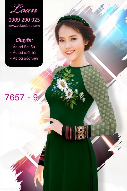 Vải áo dài hoa 3D